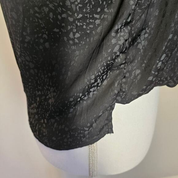 Gentle Fawn Aria Spotted Black Silky Flowy Balloon Sleeve Blouse Size Small - Picture 9 of 11